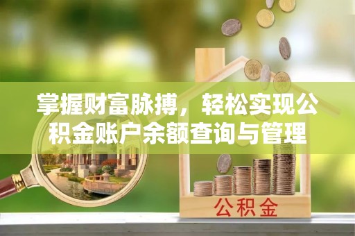 西藏掌握财富脉搏，轻松实现公积金账户余额查询与管理