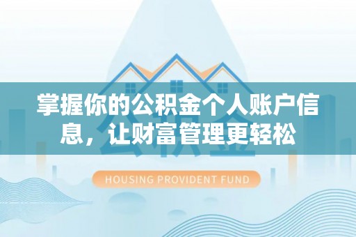 西藏掌握你的公积金个人账户信息，让财富管理更轻松